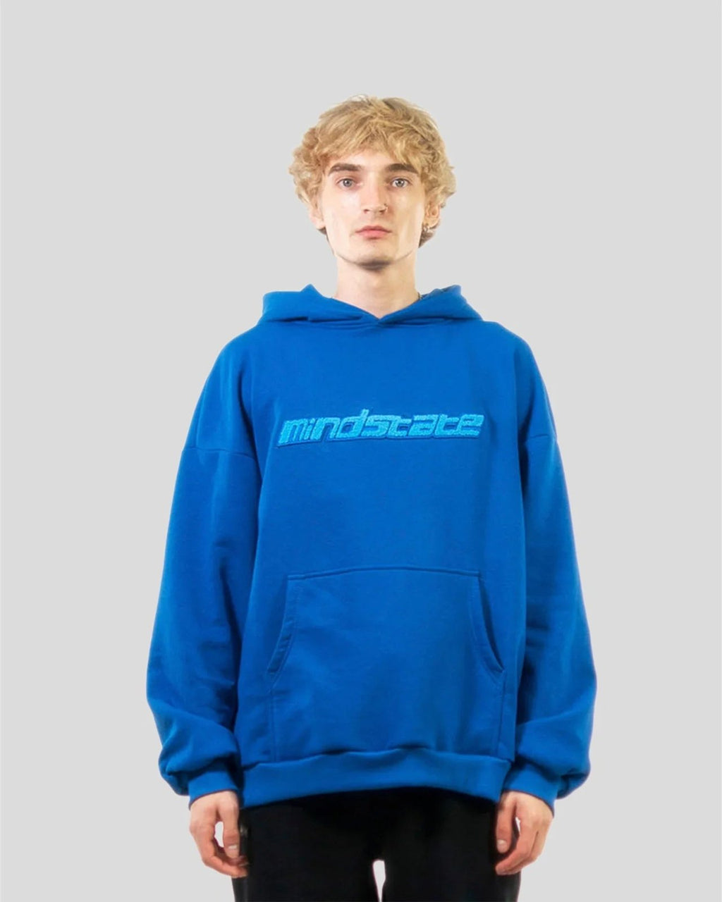 Dark blue frotte hoodie - MINDSTATE