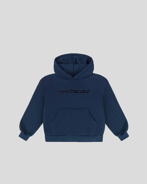 Navy blue frotte hoodie - MINDSTATE
